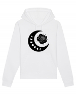 Celestial Moon Phases Flowers Black Hanorac Unisex Drummer