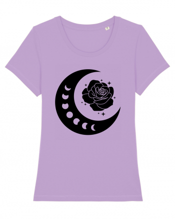 Celestial Moon Phases Flowers Black Lavender Dawn