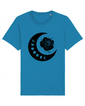 Celestial Moon Phases Flowers Black Azur