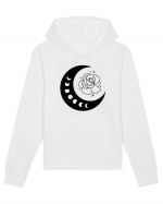 Celestial Moon Phases Flowers bw Hanorac Unisex Drummer