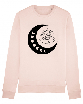 Celestial Moon Phases Flowers bw Candy Pink