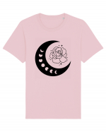 Celestial Moon Phases Flowers bw Tricou mânecă scurtă Unisex Rocker