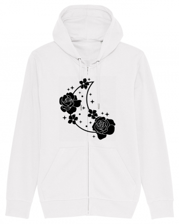 Celestial Moon Flowers Black White