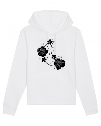 Celestial Moon Flowers Black White