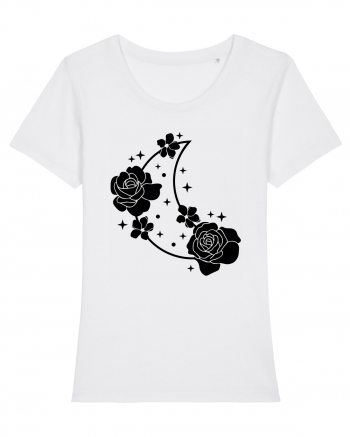 Celestial Moon Flowers Black White