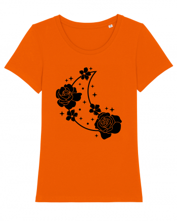 Celestial Moon Flowers Black Bright Orange