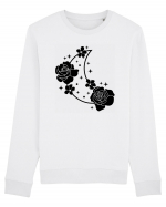 Celestial Moon Flowers Black Bluză mânecă lungă Unisex Rise