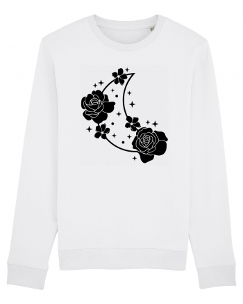 Celestial Moon Flowers Black White