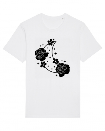 Celestial Moon Flowers Black White