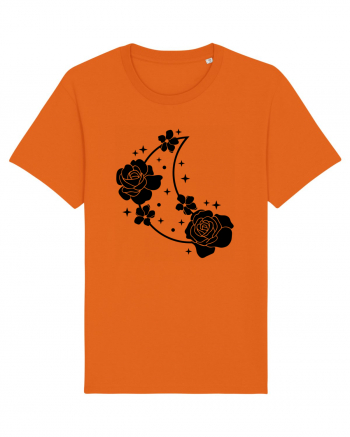 Celestial Moon Flowers Black Bright Orange