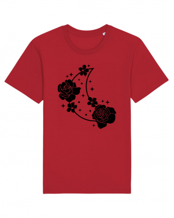 Celestial Moon Flowers Black Red