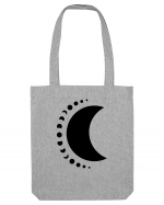 Fazele Lunii Moon Phases Black Sacoșă textilă