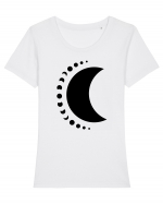 Fazele Lunii Moon Phases Black Tricou mânecă scurtă guler larg fitted Damă Expresser