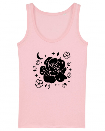 Celestial Flower black Cotton Pink