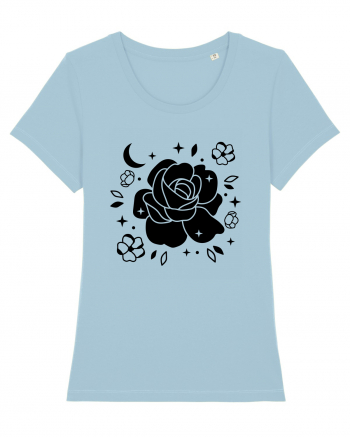 Celestial Flower black Sky Blue