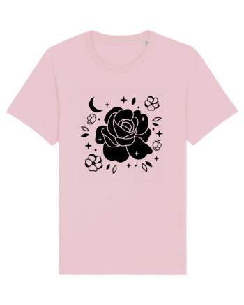 Celestial Flower black Cotton Pink