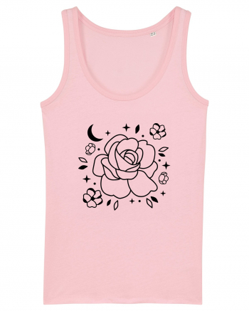 Celestial Flower bw Cotton Pink