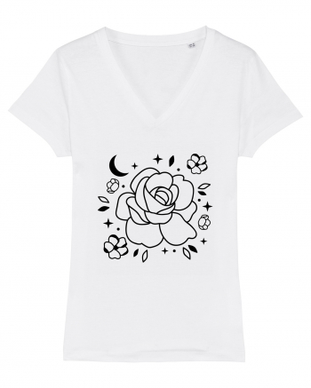 Celestial Flower bw White