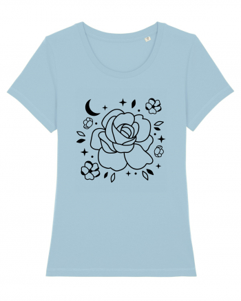 Celestial Flower bw Sky Blue