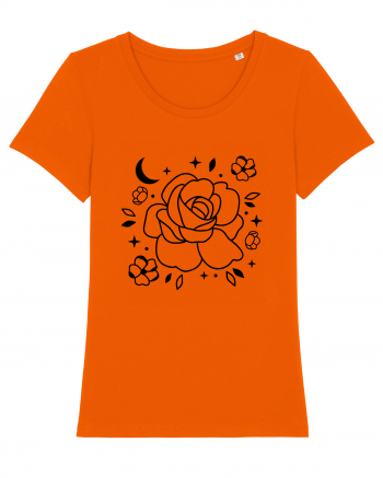 Celestial Flower bw Bright Orange