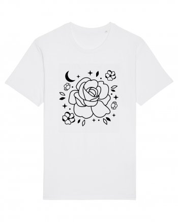 Celestial Flower bw White