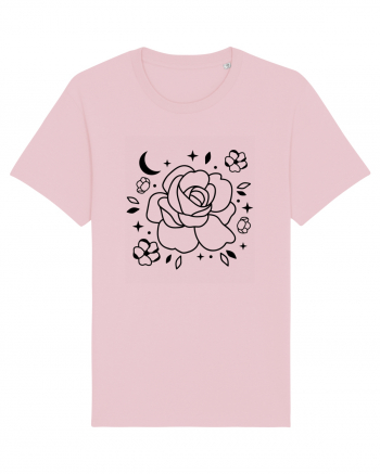 Celestial Flower bw Cotton Pink