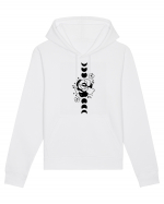 Moon Flower Moon Phases black Hanorac Unisex Drummer