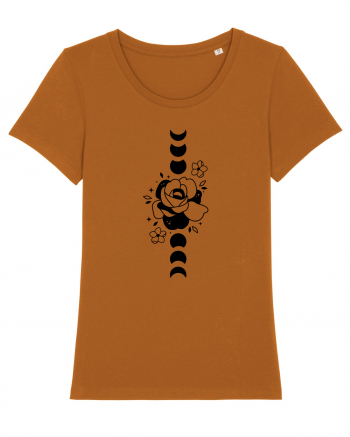 Moon Flower Moon Phases black Roasted Orange