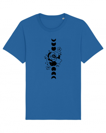 Moon Flower Moon Phases black Royal Blue