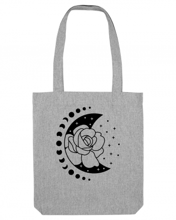 Moon Flower Moon Phases bw Heather Grey