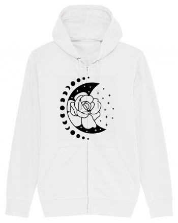 Moon Flower Moon Phases bw White