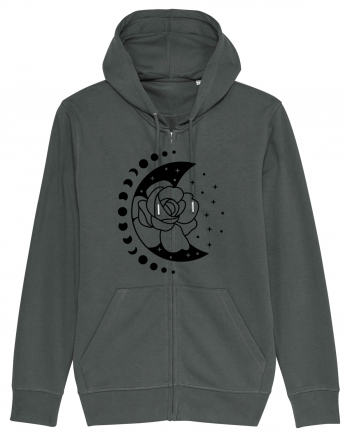 Moon Flower Moon Phases bw Anthracite