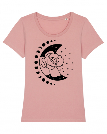 Moon Flower Moon Phases bw Canyon Pink