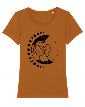 Moon Flower Moon Phases bw Roasted Orange