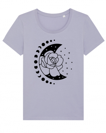 Moon Flower Moon Phases bw Lavender