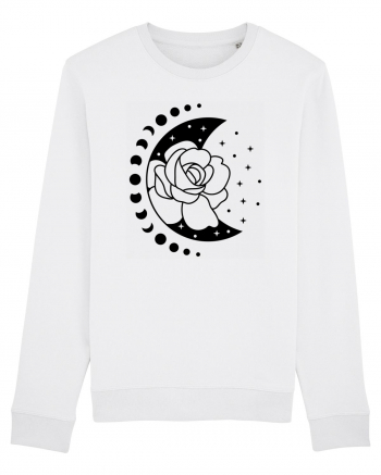 Moon Flower Moon Phases bw White