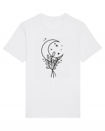 Moon Flower bw Tricou mânecă scurtă Unisex Rocker