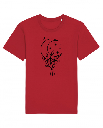 Moon Flower bw Red