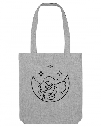 Moon Flower and Stars Heather Grey