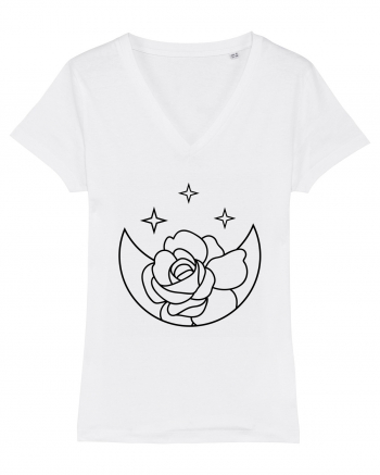 Moon Flower and Stars White