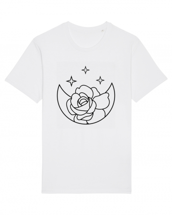 Moon Flower and Stars White