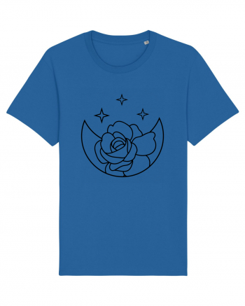 Moon Flower and Stars Royal Blue