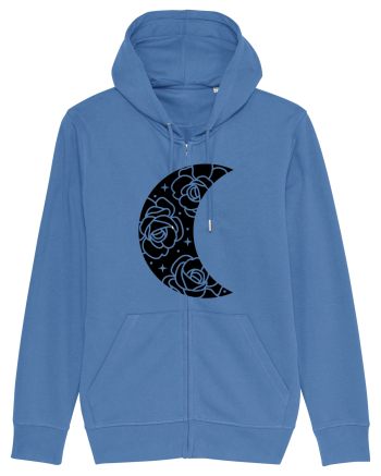 Moon Flowers black Bright Blue