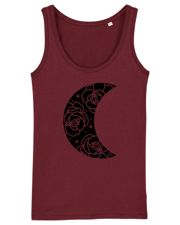 Moon Flowers black Burgundy