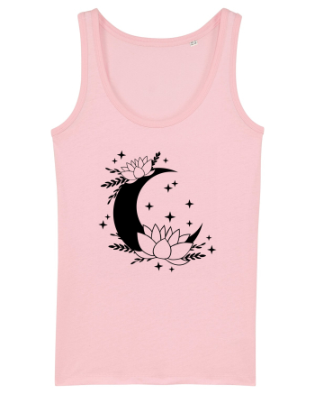 Flowers Of Moon black Cotton Pink