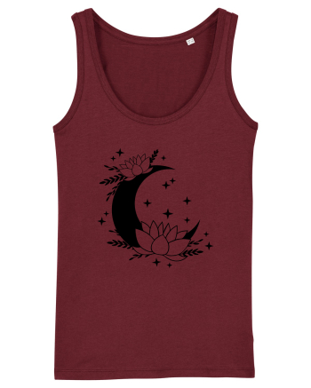 Flowers Of Moon black Burgundy