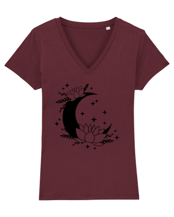 Flowers Of Moon black Burgundy