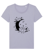 Flowers Of Moon black Tricou mânecă scurtă guler larg fitted Damă Expresser