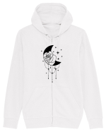 Celestial Moon bw Hanorac cu fermoar Unisex Connector