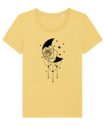 Celestial Moon bw Tricou mânecă scurtă guler larg fitted Damă Expresser